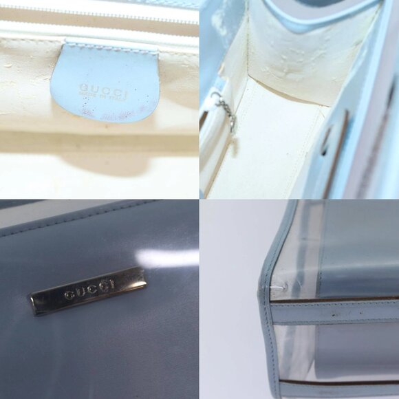 GUCCI Hand Bag Vinyl Light Blue Auth 82716 - Picture 15 of 15